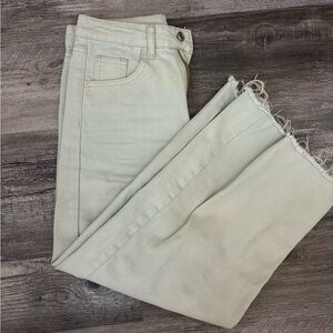 Sage Green Wide Leg Jeans